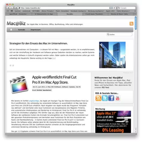 Bild: News und Infos zu Apple Mac, iPhone und iPad im Unternehmen auf Mac@Biz