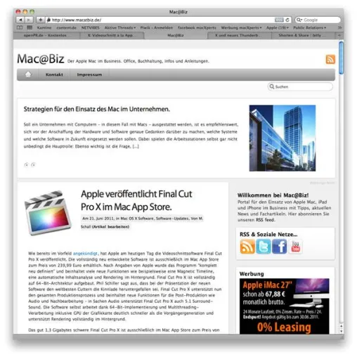 Bild: News und Infos zu Apple Mac, iPhone und iPad im Unternehmen auf Mac@Biz