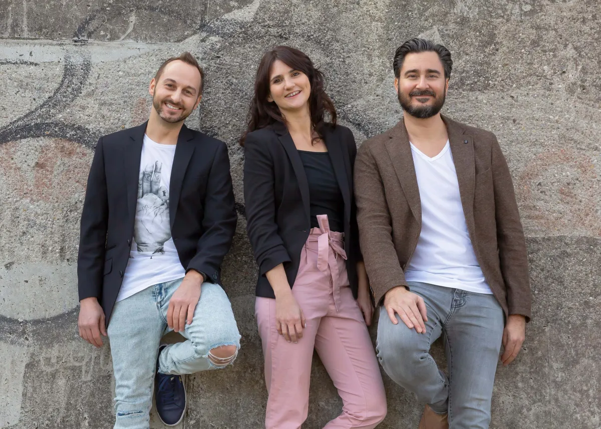 Gründerteam von exfinity (v.l.n.r.): Georg Schiffmann (CEO), Christina Borensky (COO) und Saad Daoud