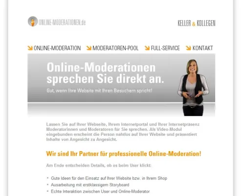 Bild: Moderierte Websites mit ONLINE-MODERATIONEN.de! (Video-Moderation im Internet, Avatar, ModeratorInnen)