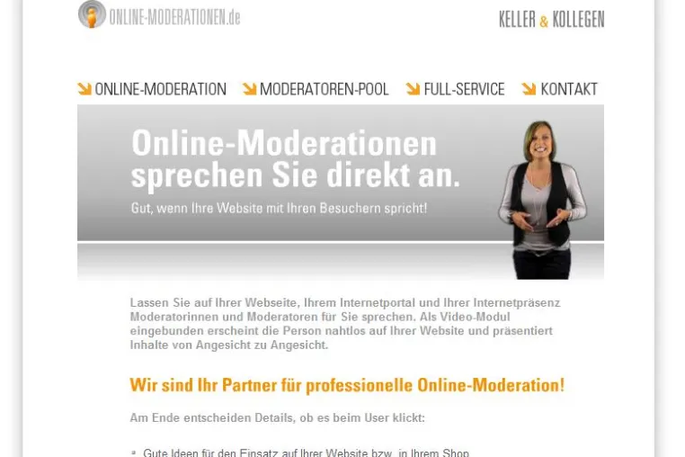 Bild: Moderierte Websites mit ONLINE-MODERATIONEN.de! (Video-Moderation im Internet, Avatar, ModeratorInnen)
