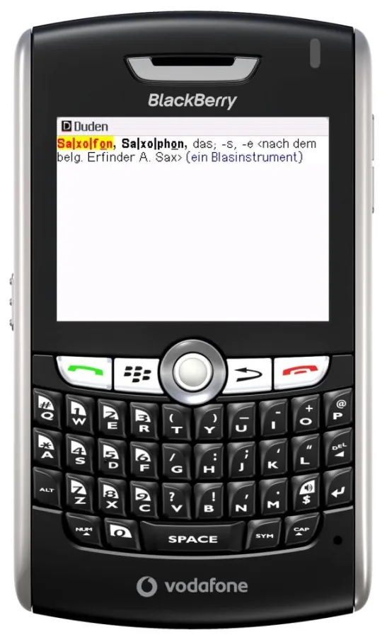 Der Duden auf dem Blackberry