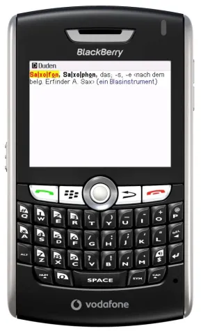 Bild: Der Duden auf dem Blackberry