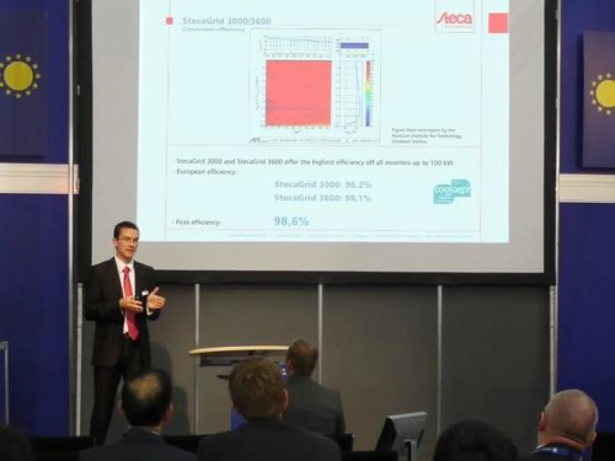 Die PV-Netzwechselrichter StecaGrid 3000 und StecaGrid 3600 standen im Mittelpunkt des Interesses der Fachbesucher