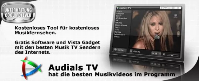 Bild: Gratis Freeware bietet kostenloses Musik Web TV von über 70 Musiksendern