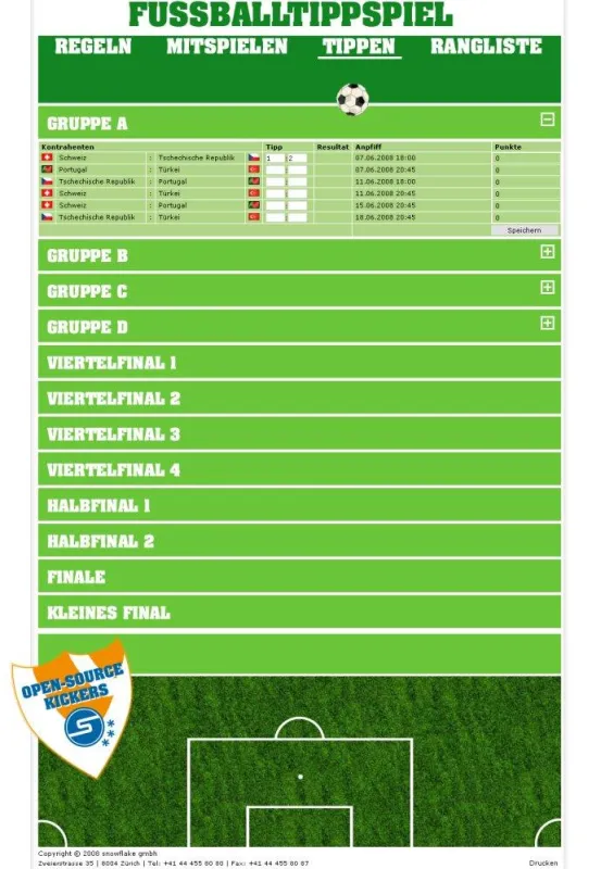 fussballtippspiel.ch – Tipps abgeben für die Spiele der Gruppe A