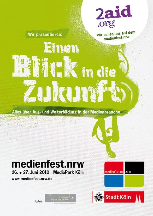 Auch auf dem Medienfest NRW war die Expertise der jungen Hilfsorganisation 2aid.org im Bereich Social Media gefragt.