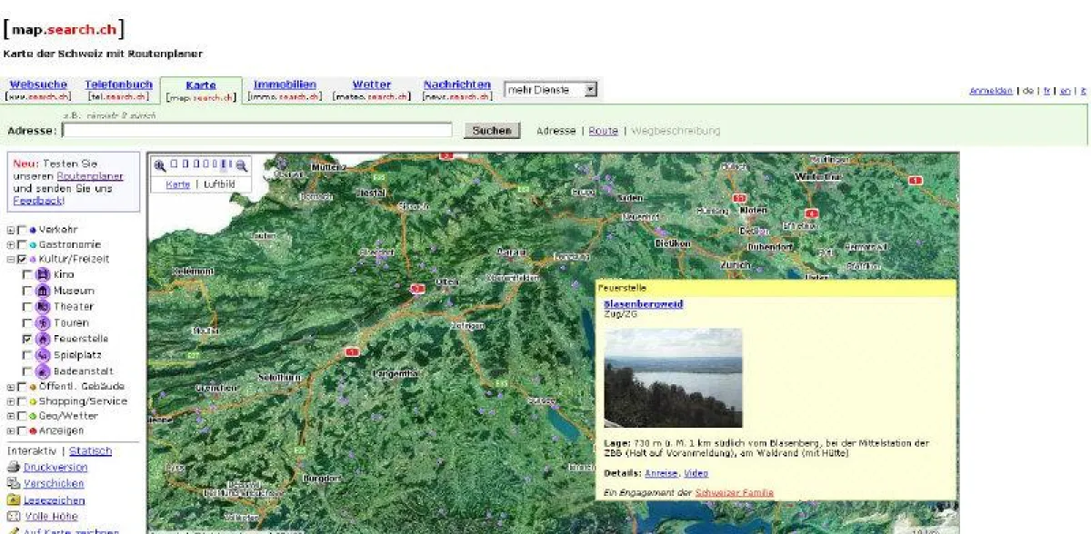Screenshot Feuerstelle Blasenbergweid mit Videoreport