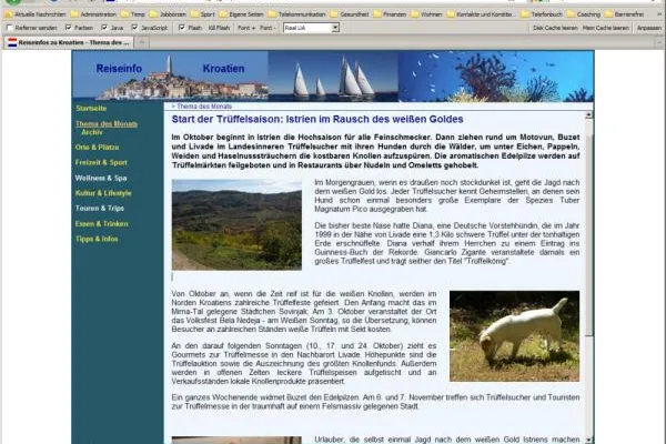 Reiseinfo Kroatien informiert über Start der Trüffelsaison Bild: Reiseinfo Kroatien informiert über Start der Trüffelsaison