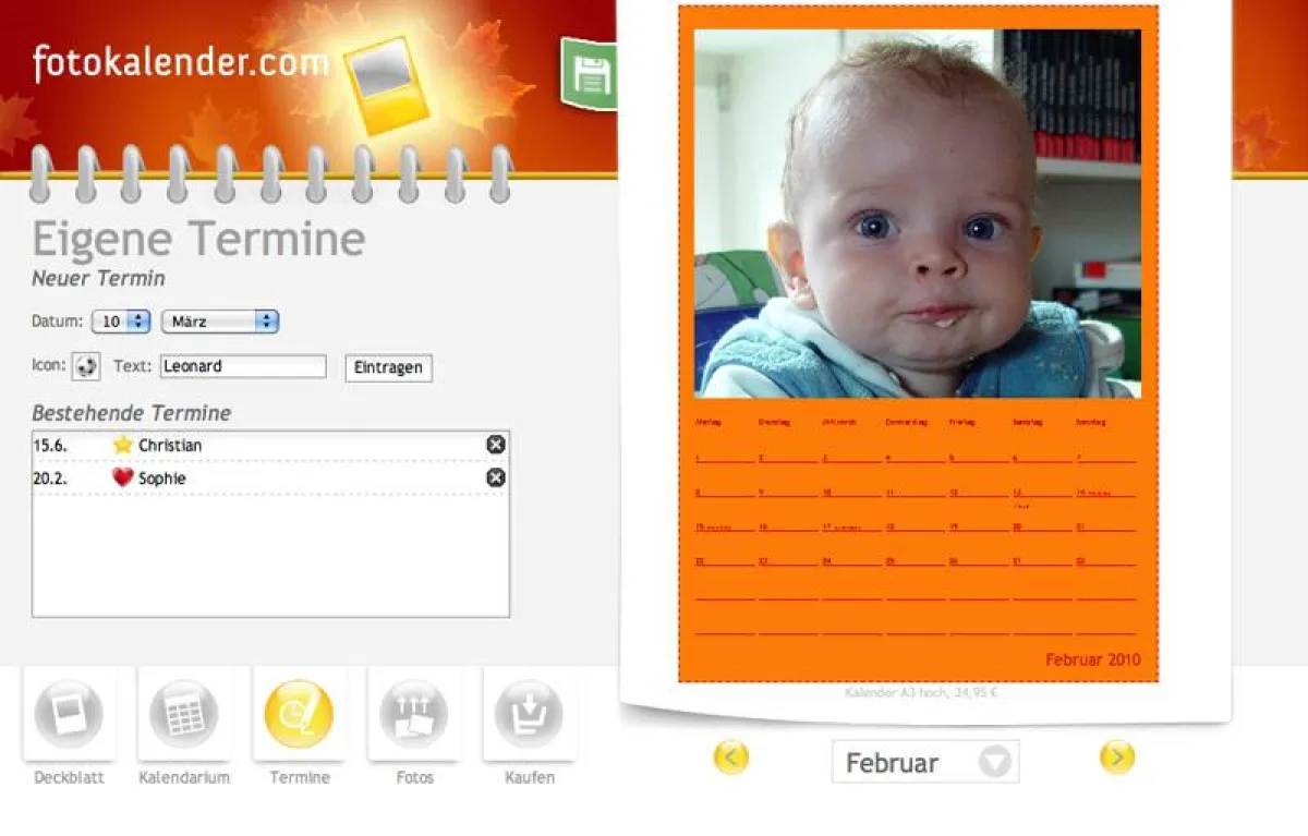 Fotokalender online selbst gestalten
