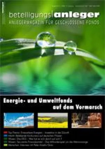 Bild: Energie- und Umweltfonds im Blickpunkt des neuen BeteiligungsAnleger