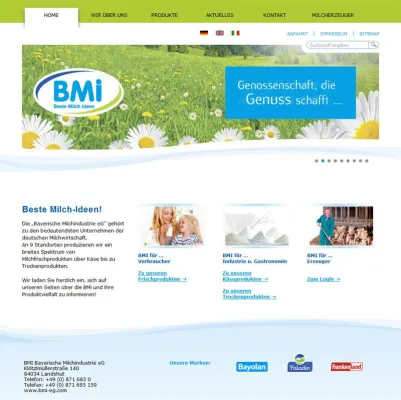 Bild: Internetagentur TILL.DE relauncht die Internetpräsenz der BMI Bayerische Milchindustrie eG