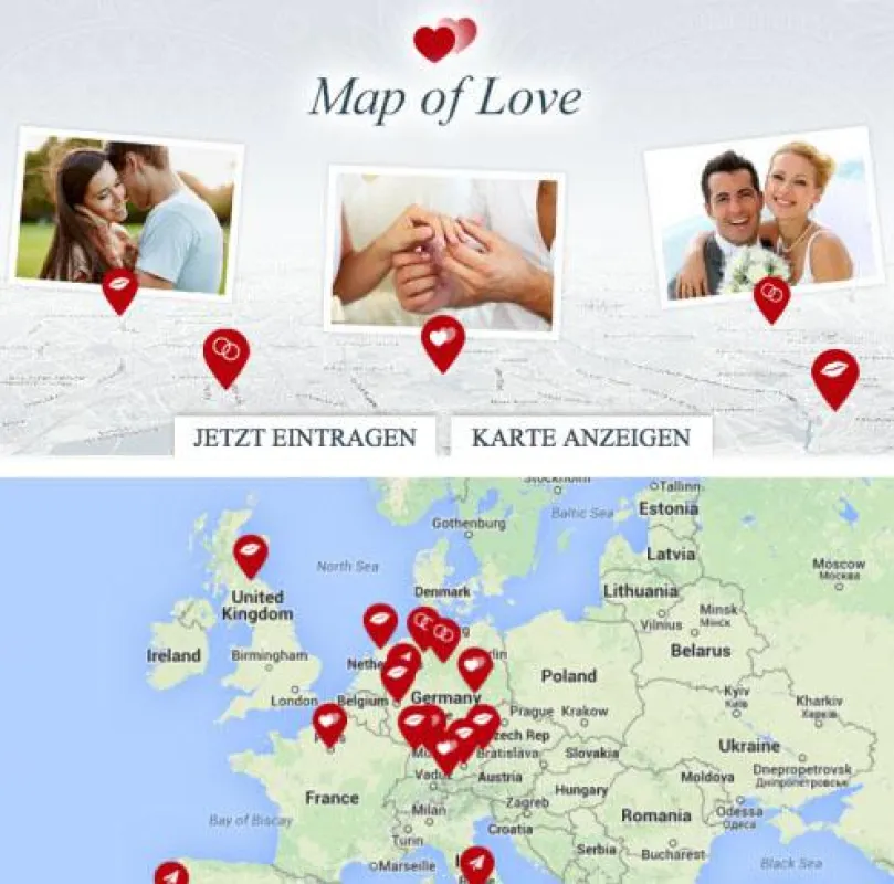 Map of Love - 1 Million Pins für die Liebe