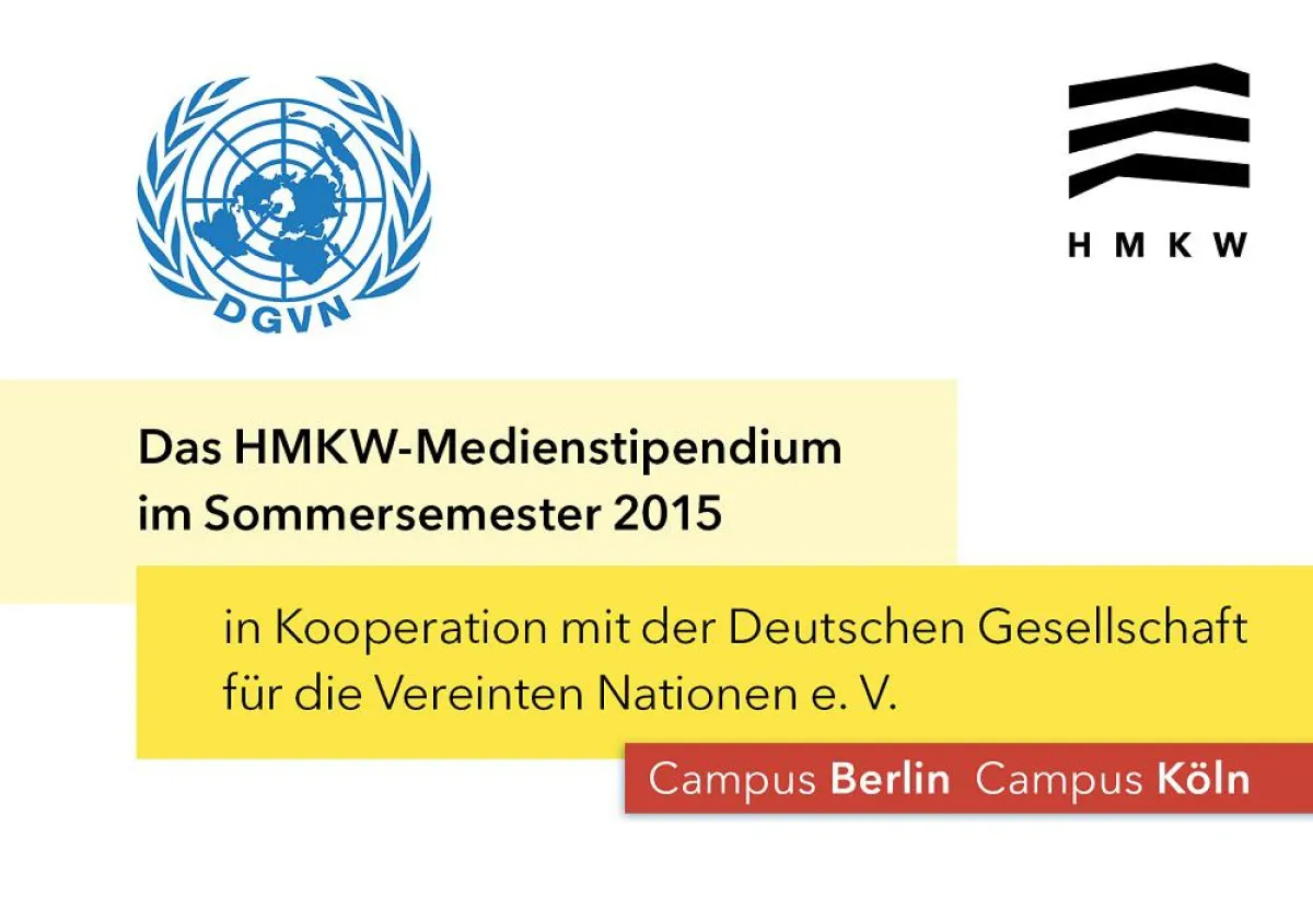 Die HMKW vergibt in Zusammenarbeit mit der DGVN zwei Medienstipendien.