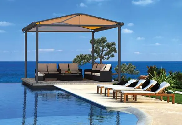 Bild: Schick beschattet - Freiluftgenuss im großzügigen Pavillon von markilux