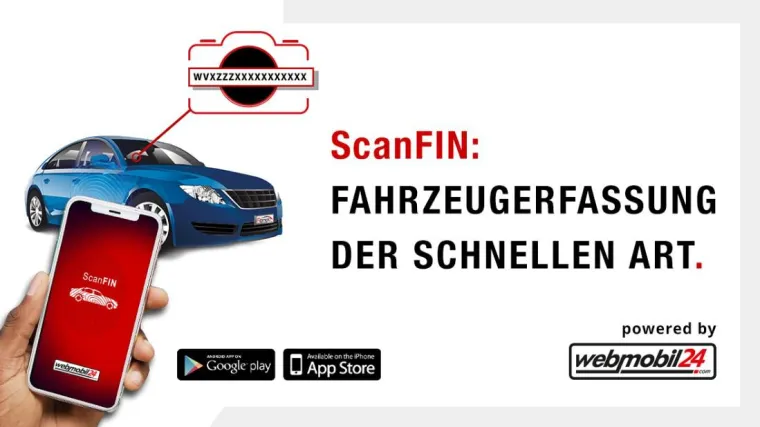 Bild: WebMobil24: App-Innovation ScanFIN - Automatisierte Kfz-Erfassung ermöglicht sofortige Weitervermarktung