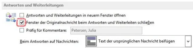 Bild: Beantwortete E-Mails automatisch schließen lassen - Der QualityHosting-Outlook-Tipp