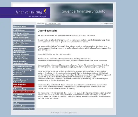 Bild: feder consulting startet Internetportal mit Schwerpunkt Gründerfinanzierung