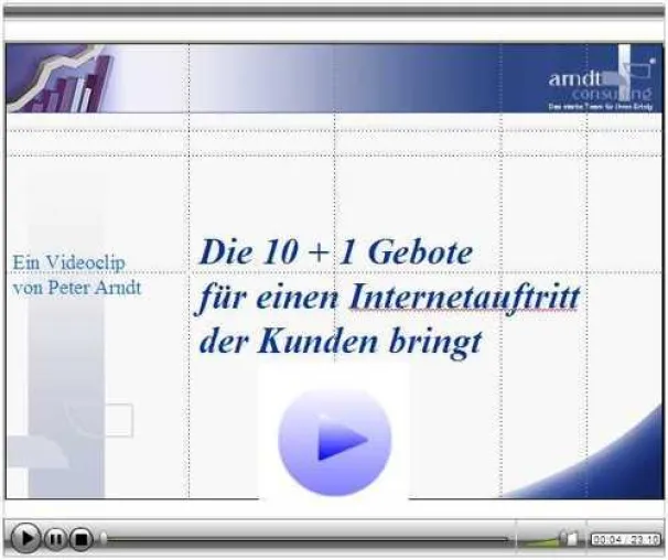 Video-Download - 10+1 Gebote für einen Internetauftritt, der Kunden bringt Bild: Video-Download - 10+1 Gebote für einen Internetauftritt, der Kunden bringt