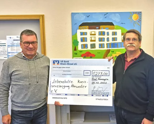Bild: Spende der Unternehmensgruppe Reifert für die Lebenshilfe der Kreisvereinigung Ahrweiler