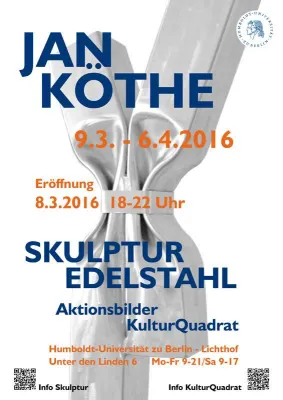 Bild: Jan Köthe - Skulptur Edelstahl und Aktionsbilder "KulturQuadrat"
