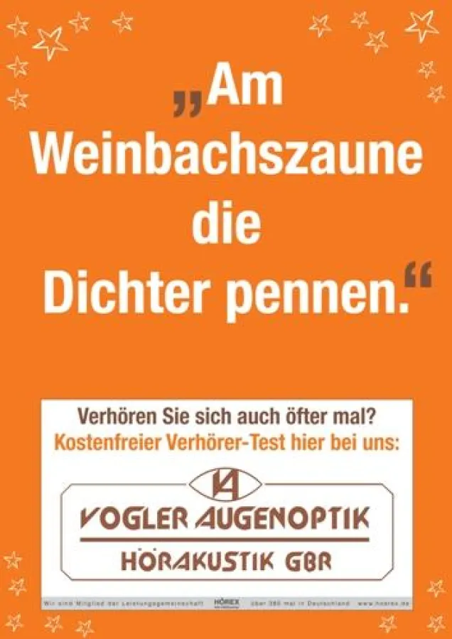 Kampagnen-Motiv der HÖREX Hör-Akustik eG - hier in einer Version für die Firma Vogler (Quelle: HÖREX).