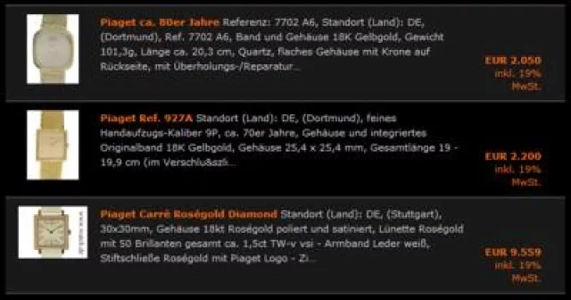 Bild: PIAGET Uhren : Kapitalanlage für Uhrensammler und Uhrenliebhaber