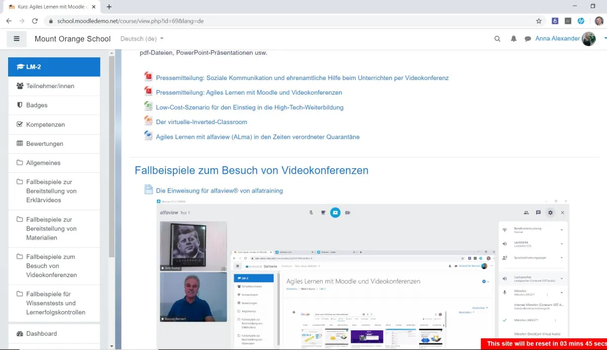 Entwicklungsumgebung zu Testzwecken: Mount Orange School