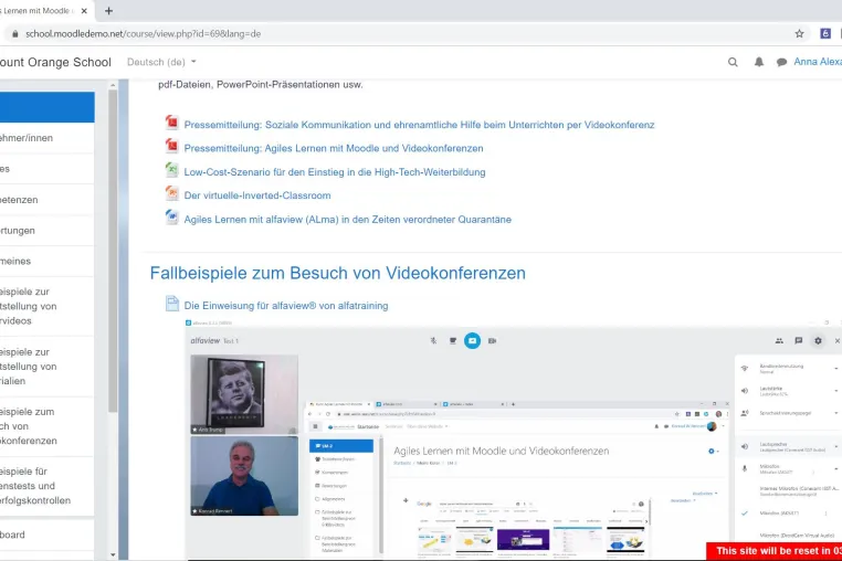 Bild: Agiles Lernen mit Moodle und Videokonferenzen