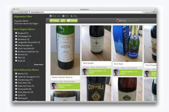 Bild: „Oenophorum“ launcht den virtuellen Weinkeller