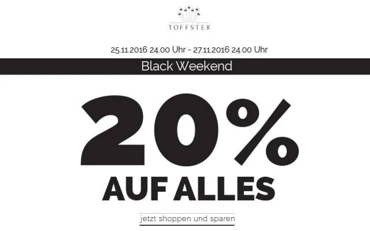 Black Weekend Deal bei Toffster