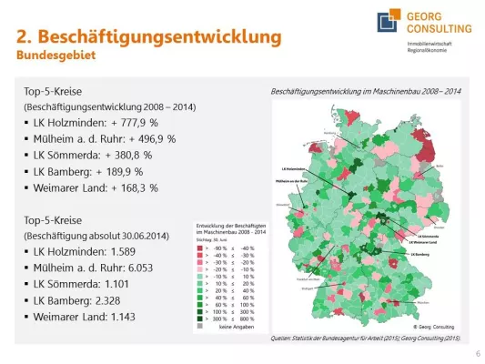 Bild: Beschäftigungswachstum im Maschinenbau - Überraschende Top 5-Regionen