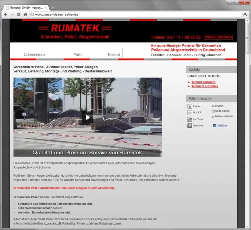 Bild: Rumatek stellt Einsatzmöglichkeiten automatisch versenkbarer Poller auf neuer Internetseite vor