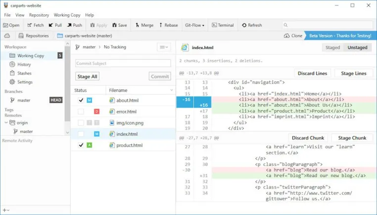 Windows Git-Client Tower erreicht Public Beta Bild: Windows Git-Client Tower erreicht Public Beta
