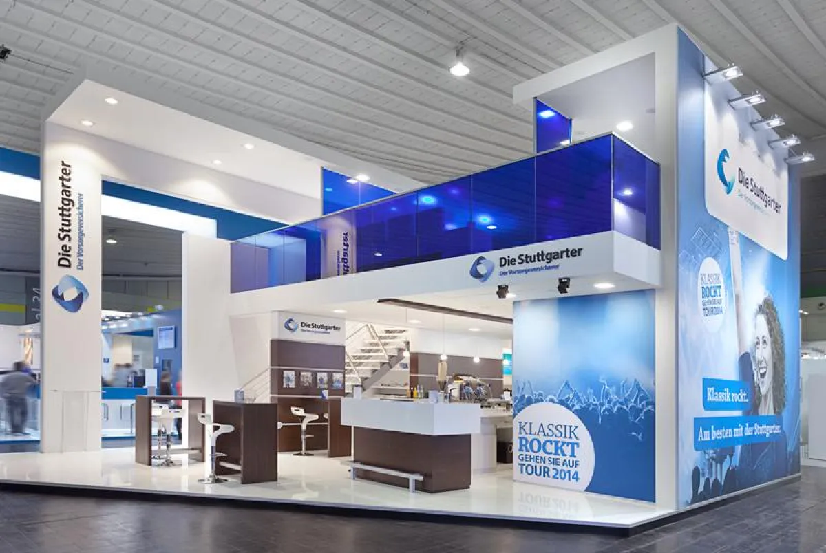 Messestand Stuttgarter Versicherung, DKM, Isingermerz