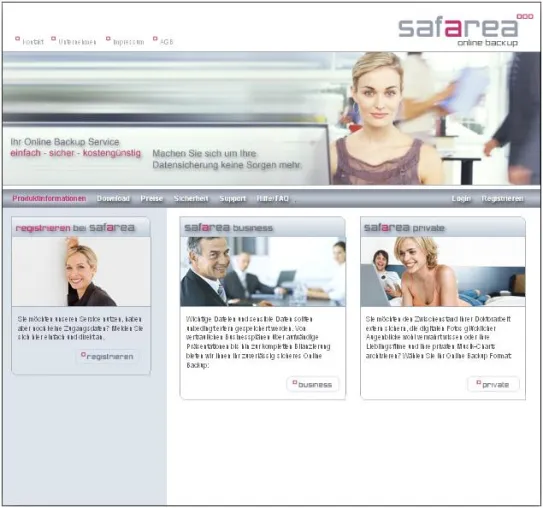 Bild: safarea online backup: "einfach - sicher - kostengünstig "