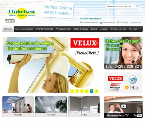 Neuer Online-Shop "finkeisen-sonnenschutz.de" Bild: Neuer Online-Shop "finkeisen-sonnenschutz.de"