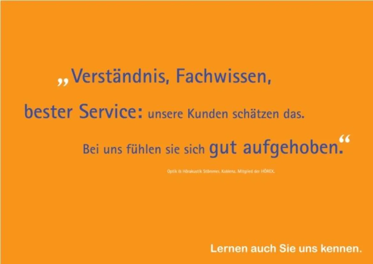 Motiv der Image-Kampagne, hier in einer Variante für die Firma Stömmer (Quelle: HÖREX)