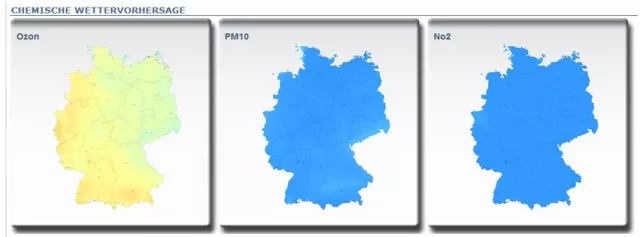 Chemische Wettervorhersage von Air-InfoLine (RIU - Uni Köln) - Luftschadstoffprognose Bild: Chemische Wettervorhersage von Air-InfoLine (RIU - Uni Köln) - Luftschadstoffprognose