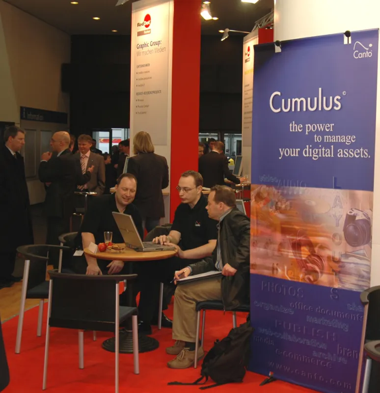 Canto präsentierte Cumulus auf der CeBIT am Messestand von RedDot