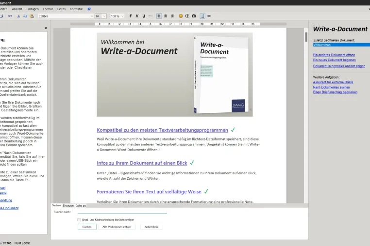 Bild: Textverarbeitung für Windows: Write-a-Document 6.1 ist erschienen