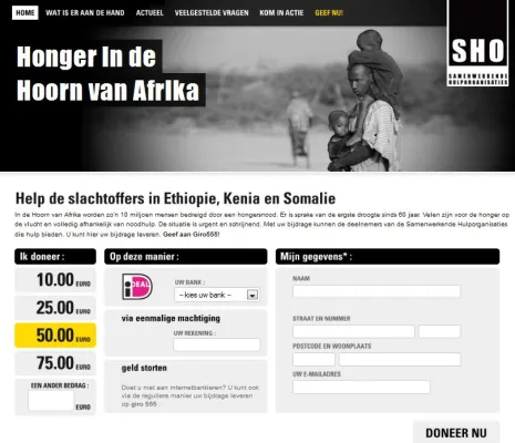 Bild: Hungerkatastrophe in Afrika führt zu Boom bei Online-Spenden
