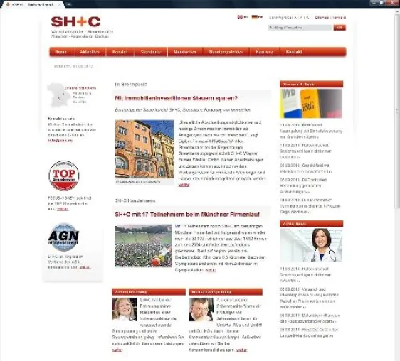 Relaunch: SH+C-Website komplett neu Bild: Relaunch: SH+C-Website komplett neu