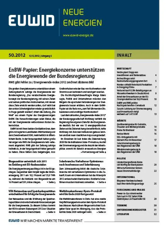 EUWID Neue Energien 50/2012