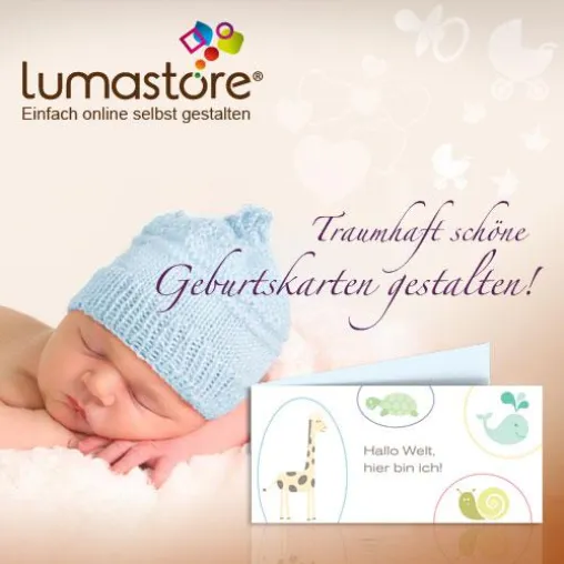 Bild: Neue außergewöhnliche Geburtskarten von lumastore® zum selbst Gestalten