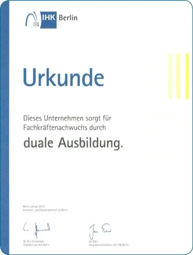 daz-SERVICES erhält IHK-Urkunde für besonderes Engagement Bild: daz-SERVICES erhält IHK-Urkunde für besonderes Engagement