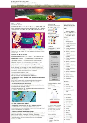 Bild: Ab 1. März 2011 gibt es Tickets für die Fußball Europameisterschaft 2012