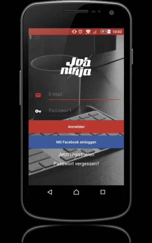 Startbildschirm JobNinja App