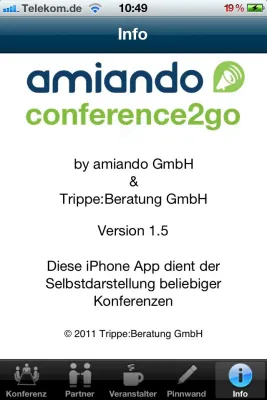 Bild: amiando conference2go – die iPhone App für Konferenzen