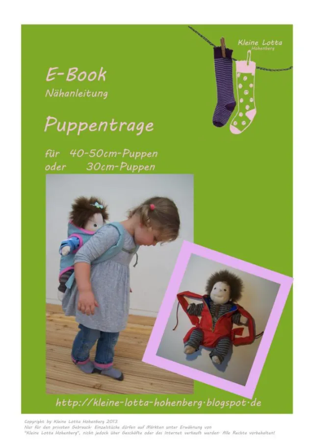 E-Book - mit Fotos bebilderte Nähanleitung für eine Puppentrage